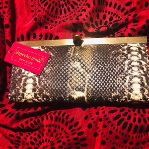 Leather snake print purse with built in wallet